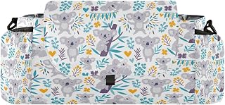 Flradish Cute Koala Baby Stroller Organizer with 2 Cup Holders Universal Adjustable Shoulder Strap Detachable Stroller Caddy Accessories Bag for Bottle,Diaper,Phone, Keys,Toys