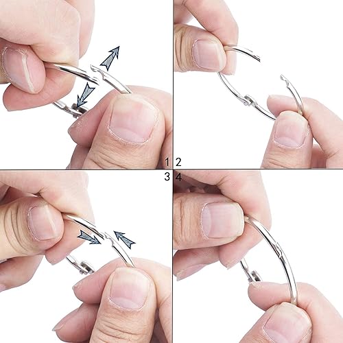 Miniatura 4 de KINGFOREST 100 anillos de carpeta de 1 pulgada, anillos de acero chapado en níquel, anillos de carpeta de hojas sueltas, llaveros, anillos de metal