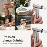 Praknu Handheld Bidet Douche Shower Spray for Toilet in Stainless Steel Sprayer, Hose & Holder - Stainless Steel – for Standard G1/2 Connection – Easy to Install - 5