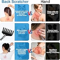 Vista 6 de 3 Pack Back Scratcher Metal Portable Telescoping with Rubber Handles, Extendable Back Massager Tool with Beautiful Box, White Elephant Stocking