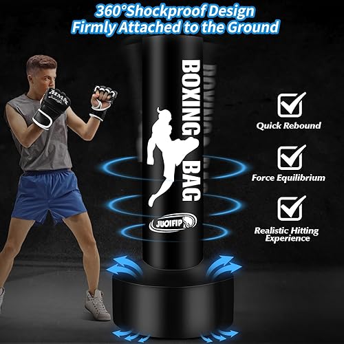 Miniatura 3 de Standing Punching Bag for Adults with Pump and Gloves, 69'' Kick Boxing Bag with Stand Inflatable Freestanding Heavy Bag Kicking Bag for Training