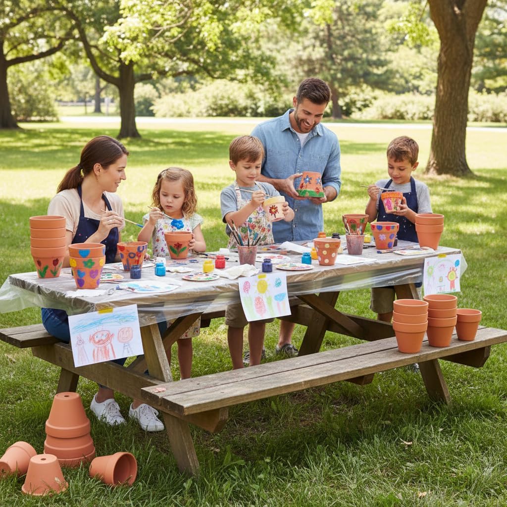 24 Pack 4 Inches Terracotta Plant Pots, Terra Cotta Planter with Drainage Holes, Perfect for Planting, Painting, Weddings and Parties (4inch/Original Color)