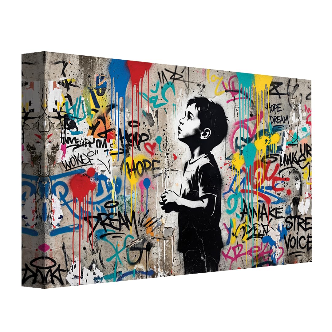 AREDE Bilder Wanddeko auf Leinwand Verliere niemals die Hoffnung Art Decor Wohnzimmer Deko Zimmer Wandbilder Modern Bild | 90 x 60 cm | Fertig zum aufhängen