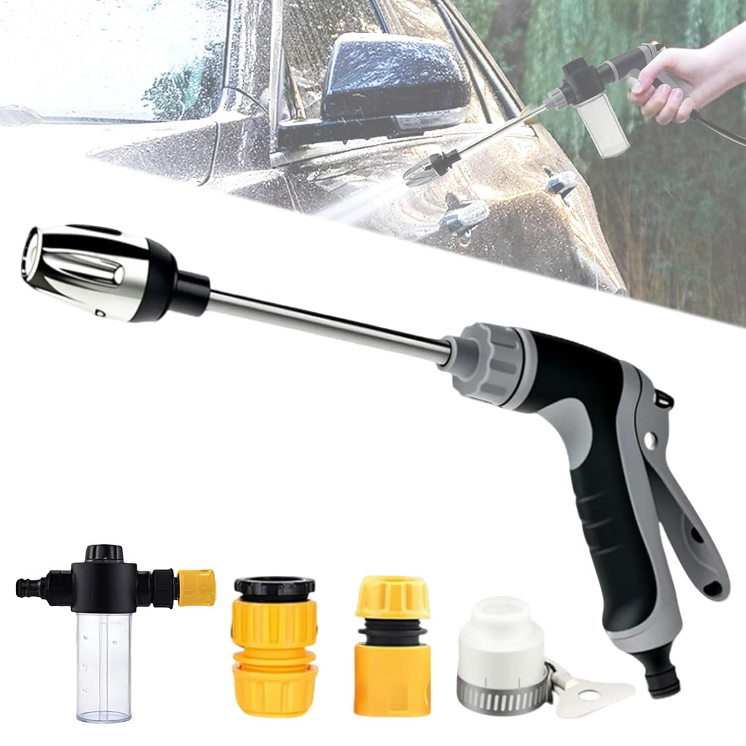 Pistolet Haute Pression Power Jet, Pistolet Arrosage Jardin, Nettoyeur Haute Pression Water Blitz, Pistolet nettoyeur haute pression, pour lavage de voiture et arrosage du jardin