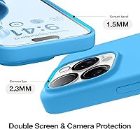 Vista 1461 de GONEZ Funda de silicona para iPhone 15 Pro Max, compatible con Magsafe, protector de cámara + protector de pantalla, forro de microfibra suave Negro