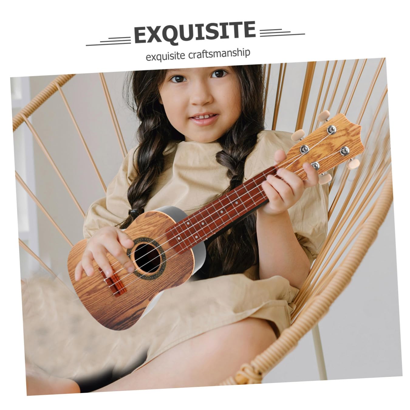 BESPORTBLE 1pieza Ukelele Soprano De Madera Principiantes Instrumento Musical Portable Para Educación Musical Infantil Para Desarrollar Coordinación y Ritmo
