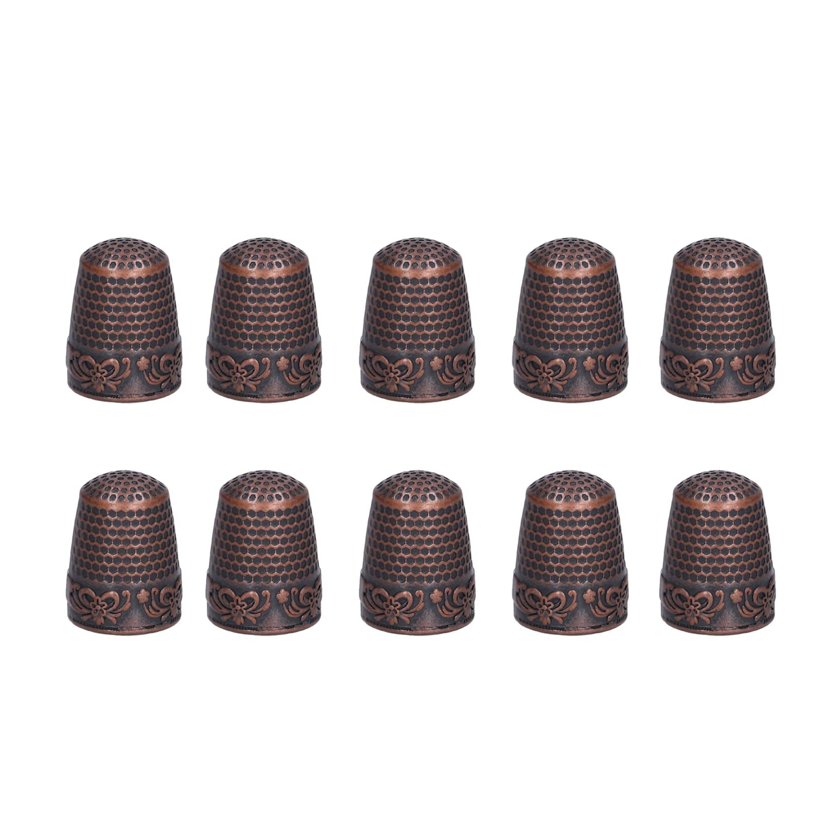 10Pcs Sewing Thimble,Metal Finger Thimbles Sewing Thimble Finger Protector DIY Crafts Sewing Tools(Dark Bronze)