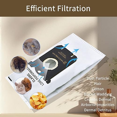 Miniatura 5 de Paquete de 12 bolsas de repuesto S Bag de repuesto para aspiradora compatibles con Electrolux S Bag Classic EL200F EL200F EL4100 EL4200 EL6985