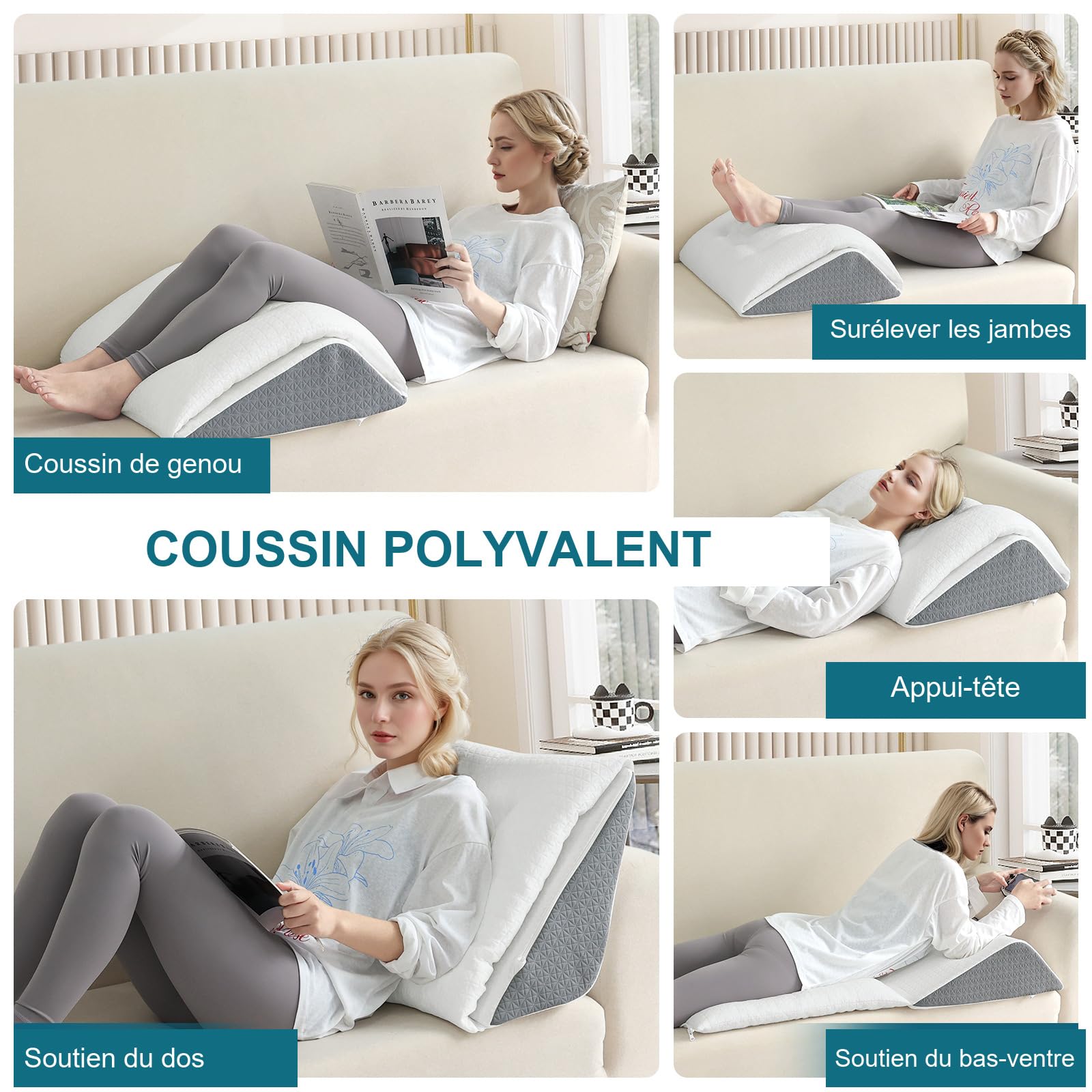 Cuscino per ginocchia in memory foam a due strati