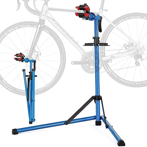 TINKLE WELL Soporte de reparación de bicicleta, soporte de bicicleta resistente con cabezal de abrazadera soldada, máximo 55 libras, dispositivos de