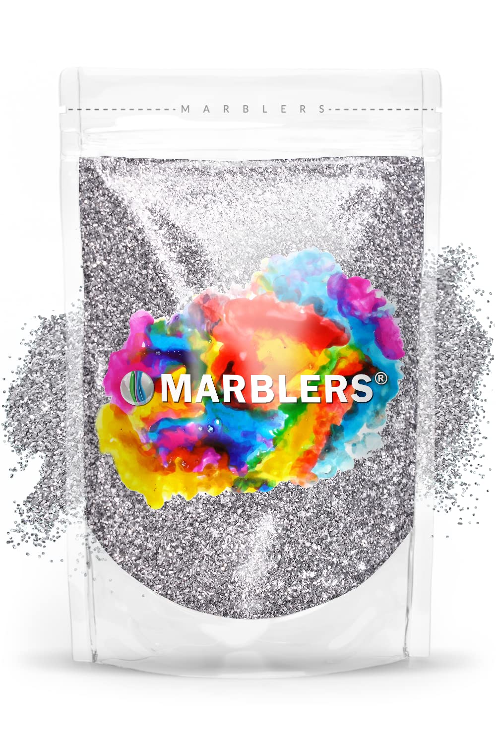 MARBLERS Twinkle Glitter [Silver] 3oz (85g) | Fine | Non-Toxic, Vegan, Cruelty-Free | Face, Body, Eyeshadow, Hair, Festival, Party Makeup | Nail Art, Polish | Resin, Tumbler, Slime, Craft