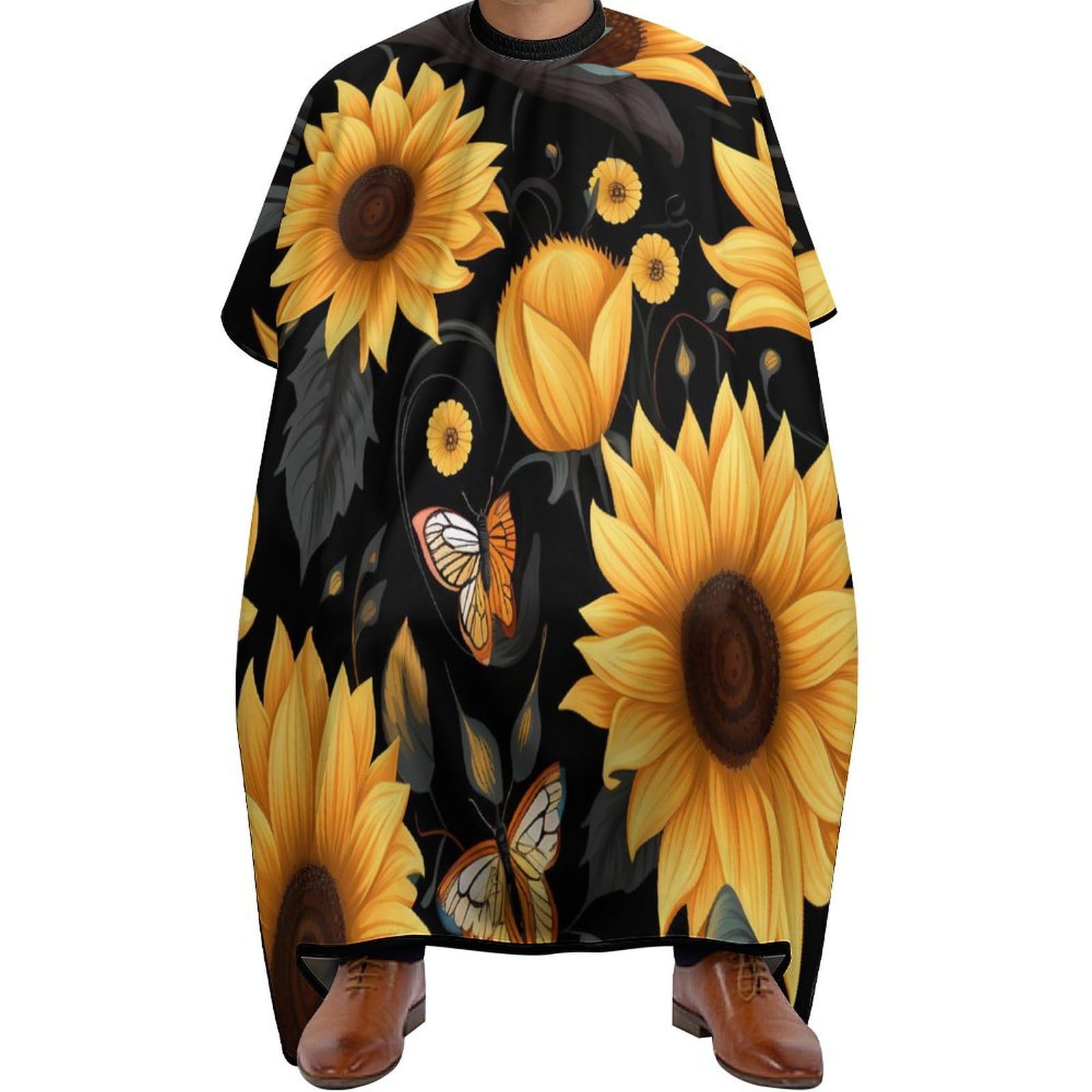 Butterfly Sunflower Hair Cutting Cape for Men Women Waterproof Barber Cape Adjustable Salon Haircut Capes