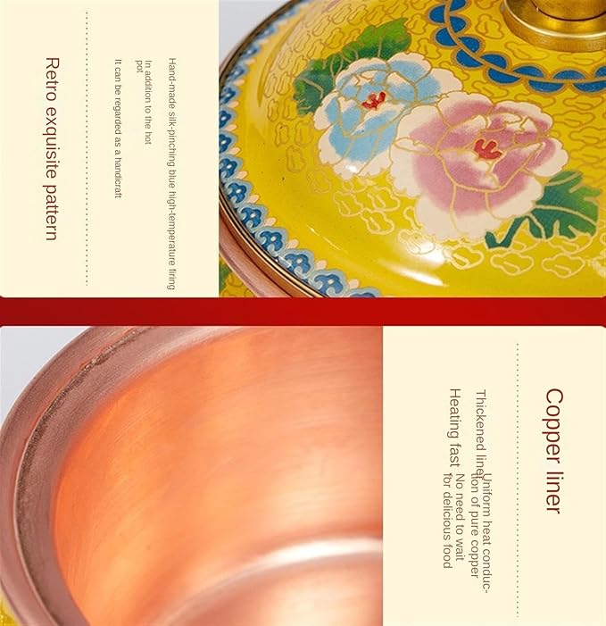 Olla de Cobre Esmaltada para Hot Pot, Inducción y Estufa de Gas miniatura 6