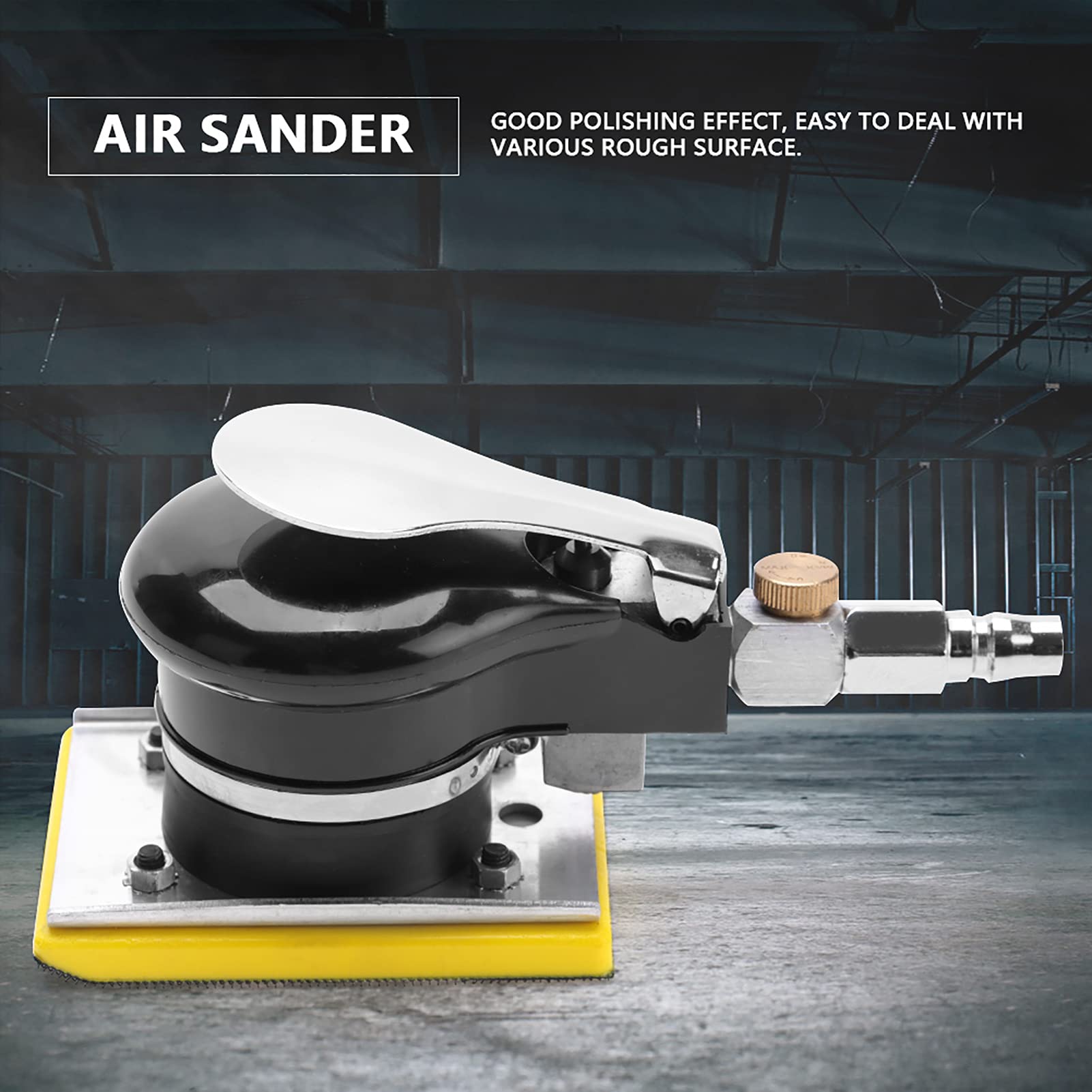 Lijadora de aire de mano de 71x100 mm, pulidora, herramienta de pulido neumática, velocidad ajustable de 10000 rpm, baja vibración para pulido de muebles de madera y metal