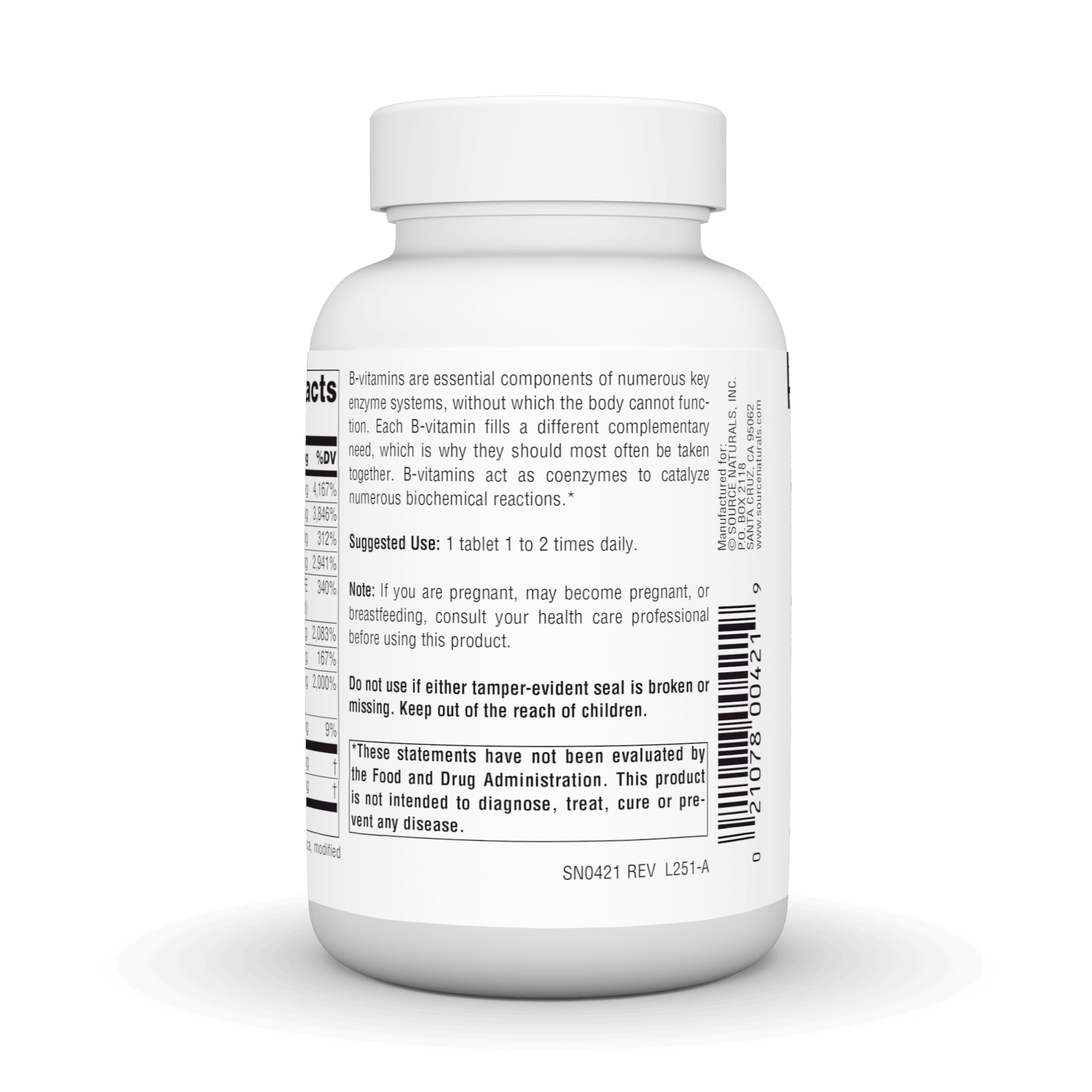Source Naturals B-50 Complex, 50 mg -100 Vegan Tablets — Amazon image 4