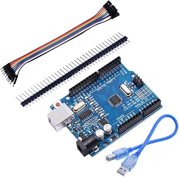 وحدة لوحة UNO R3 ATmega328P مع كابل USB، سلك 30 دبوس ورأس دبوس مستقيم 2.54 مم لأردوينو