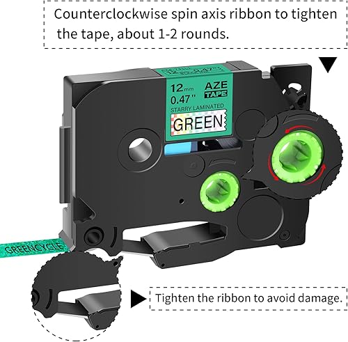 Miniatura 5 de GREENCYCLE Compatible con Brother P Touch TZ TZe-131L1 Starry Laminated Glitter Rainbow Bling AZE cinta de etiquetas negra sobre transparente 12