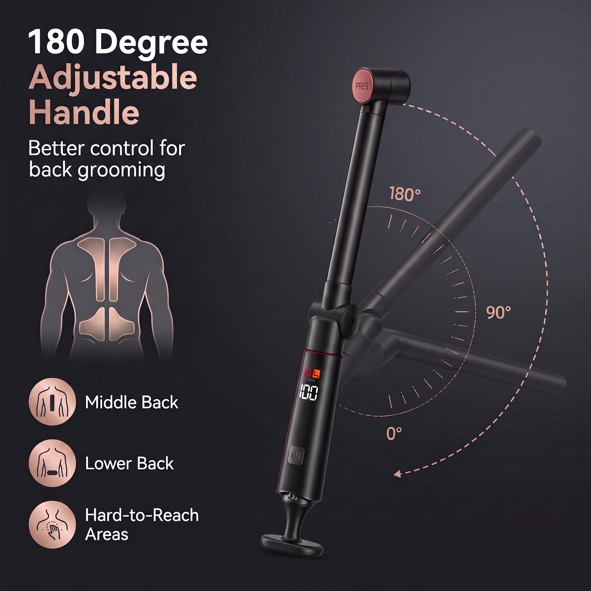 5 in 1 Rasoio Elettrico Corpo Uomo Manico Estensibile Rasoio Intimo Uomo