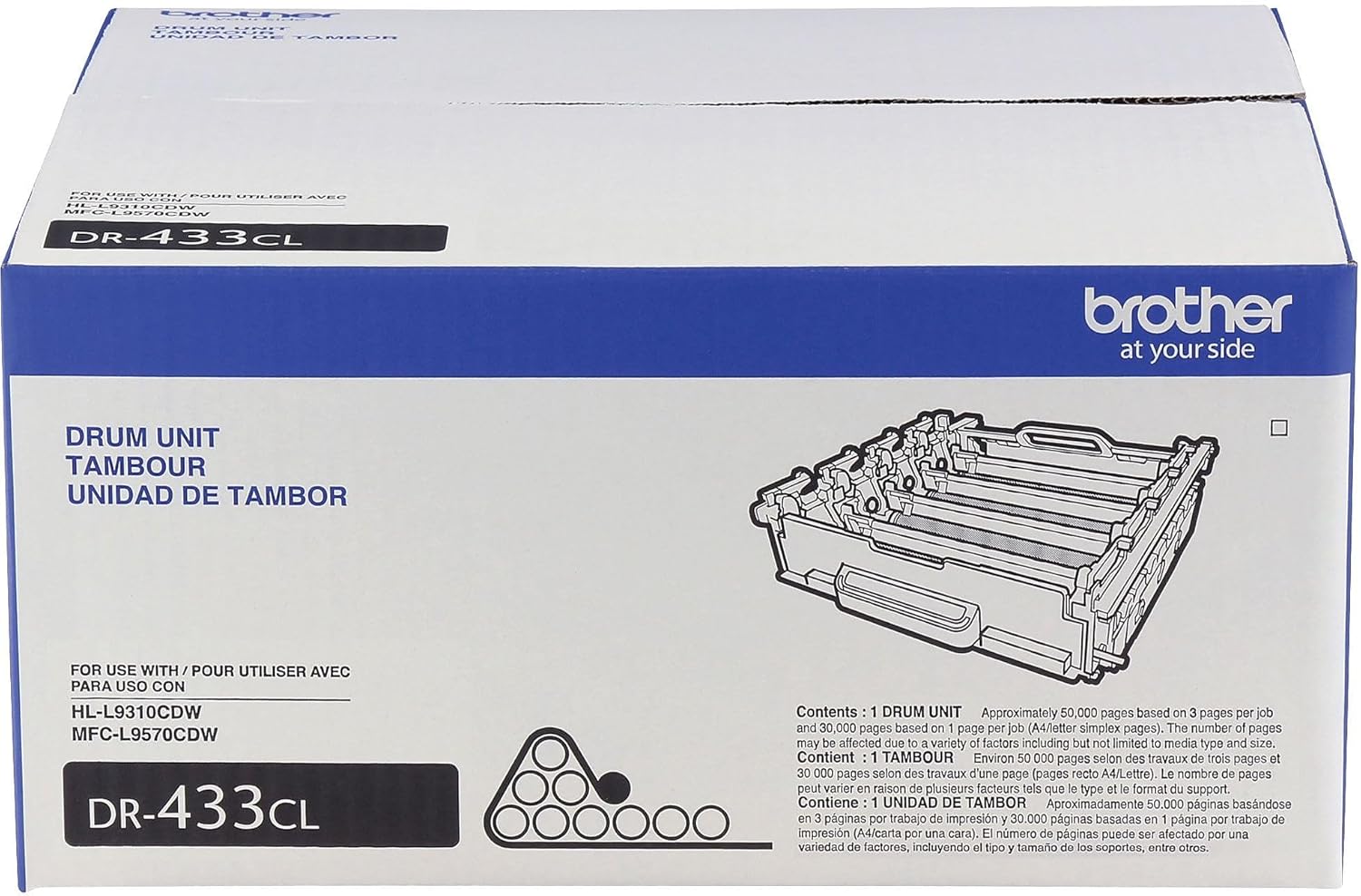 Brother DR433CL Drum Unit in Retail Packaging, 1 Count