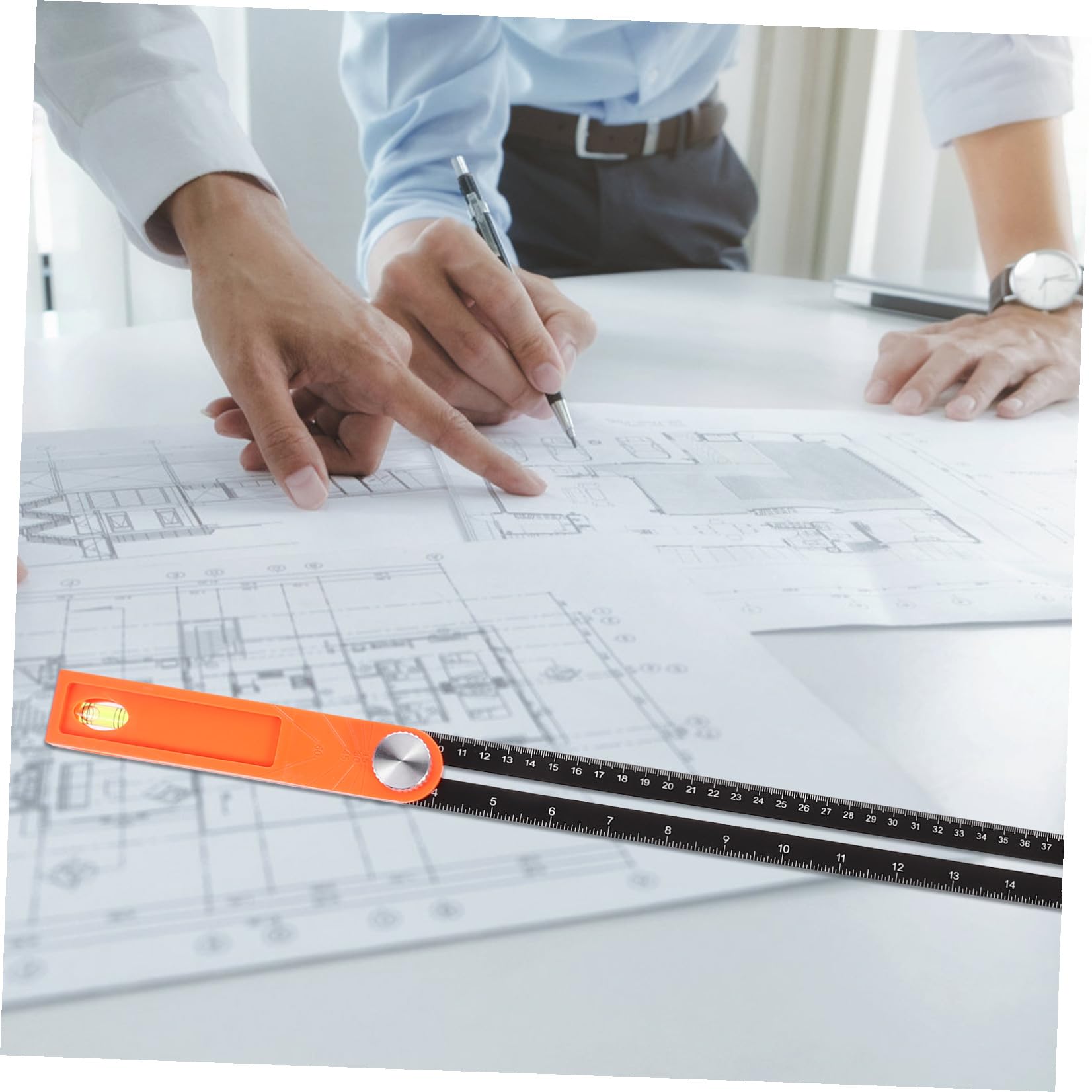 VILLCASE 2 Pezzi Righello Quadrato Precisione T Shape per Lavori Falegnameria e Ingegneria Strumento Misurazione Compatto e Pratico per Architetti