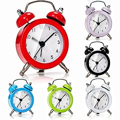 Noamus 6 Pcs Mini Twin Bell Alarm Clock, 2 Inch Loud Alarm, Small Cute Analog Alarm Clock, Vintage