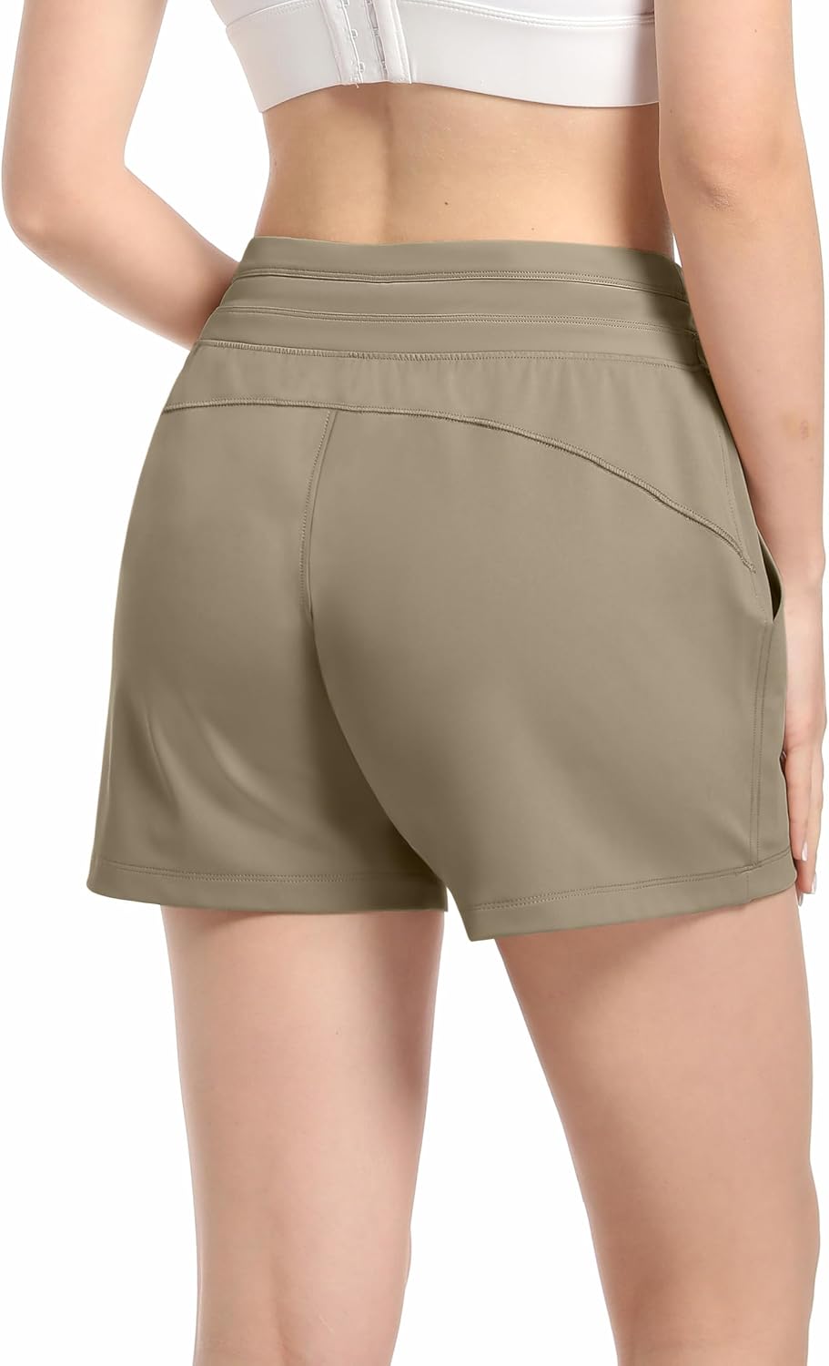 Women's Athletic Shorts Running Workout Yoga Casual 4" High Waisted Stretch Quick Dry Jogging Hiking Shorts Pockets