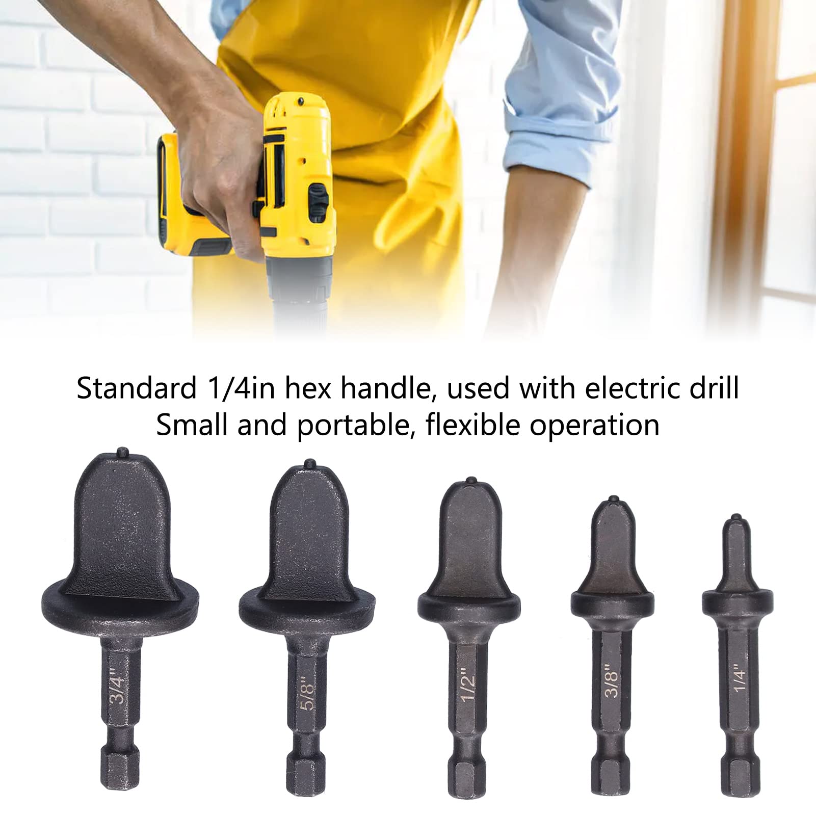 4-in-1 Pipe Swaging Tool Set - Expander & Punch For 1/4", 3/8", 1/2", 5/8" Copper Tubes - Hand Refrigeration & HVAC Tool Kit - View #12