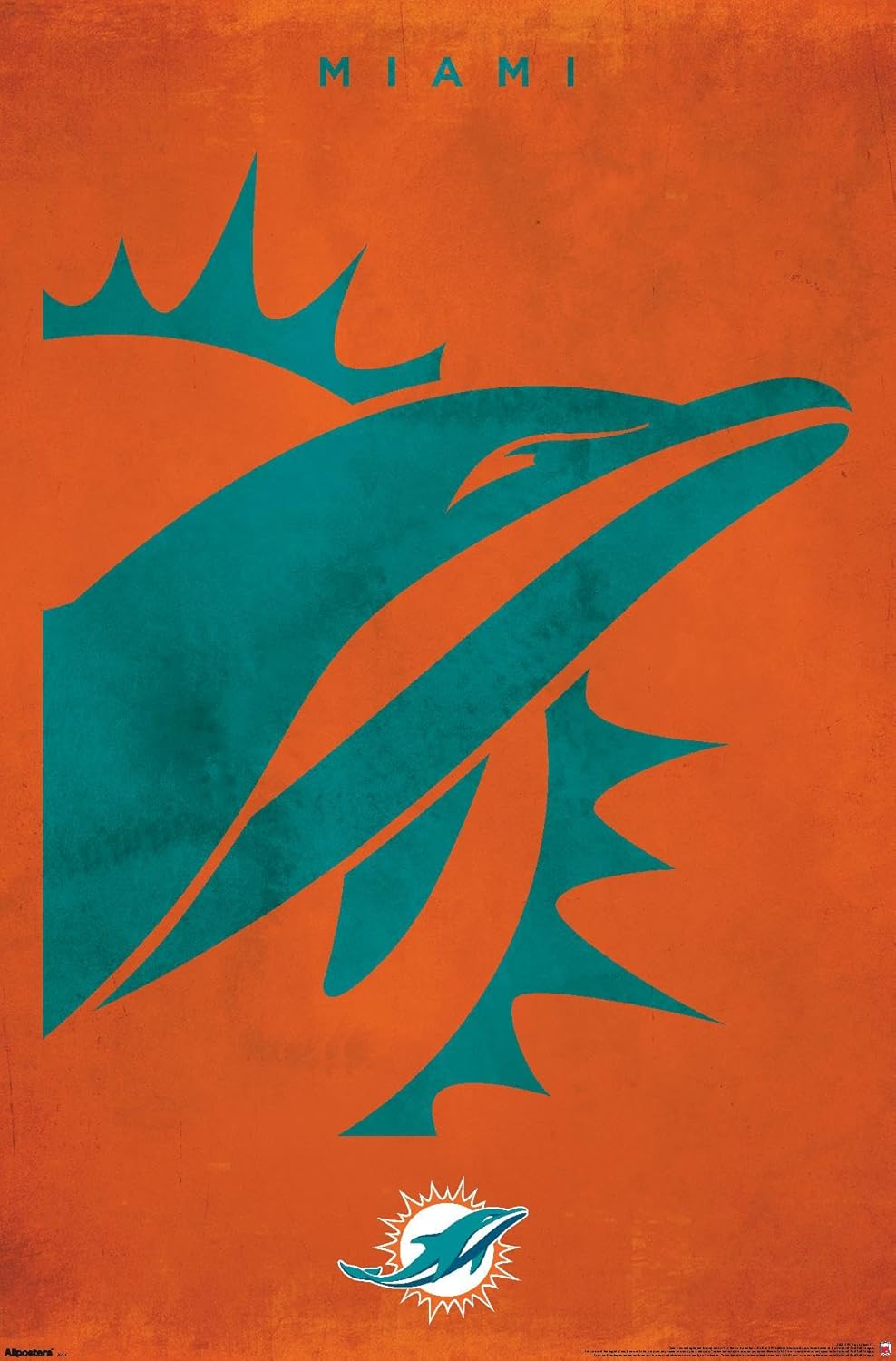 NFL Miami Dolphins - Logo 25 Wall Poster, 34L" x 22.4W", Unframed Version