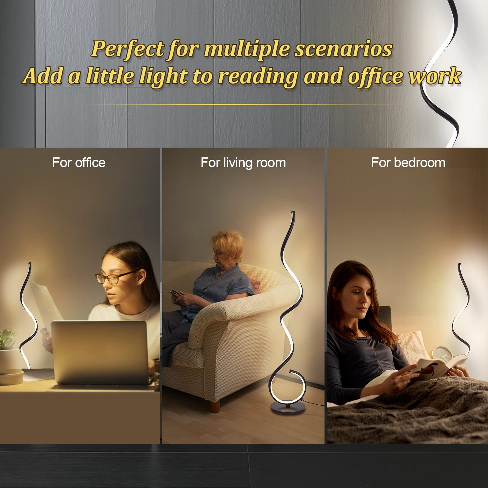 LED Lampada da Terra Soggiorno Dimmerabile - Moderna Lampada da Lettura Touch Control 48W con Timer e Funzione Memoria Lampada da Terra a Collo d'Oca Flessibile per Camera da Letto