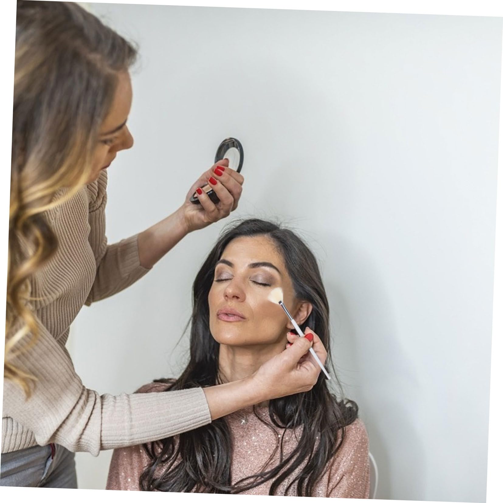 Ipetboom 4 Set Di Accessori Cosmetici Set Di Pennelli Per Il Trucco Strumenti Per Il Trucco A Forma Di Ventaglio Per La Casa Blush Viso Applicazione Liscia 3 Pezzi * 4