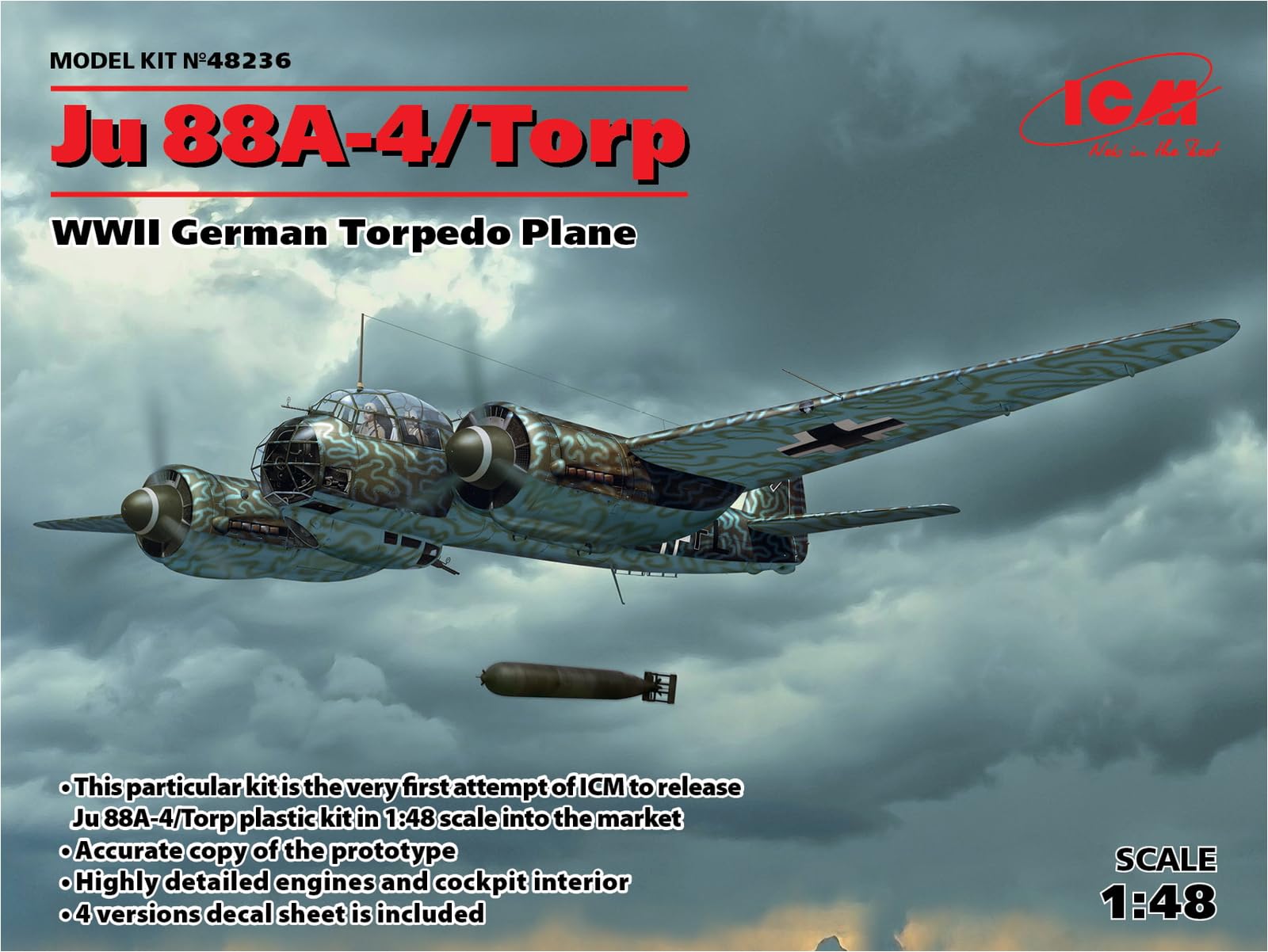 ICM 48236 Modellbausatz Ju 88A-4 Torp/A-17 WWII German Torpedo Plane