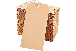 200-Pack Kraft Paper Tags with Attached String for Labeling and Decoration