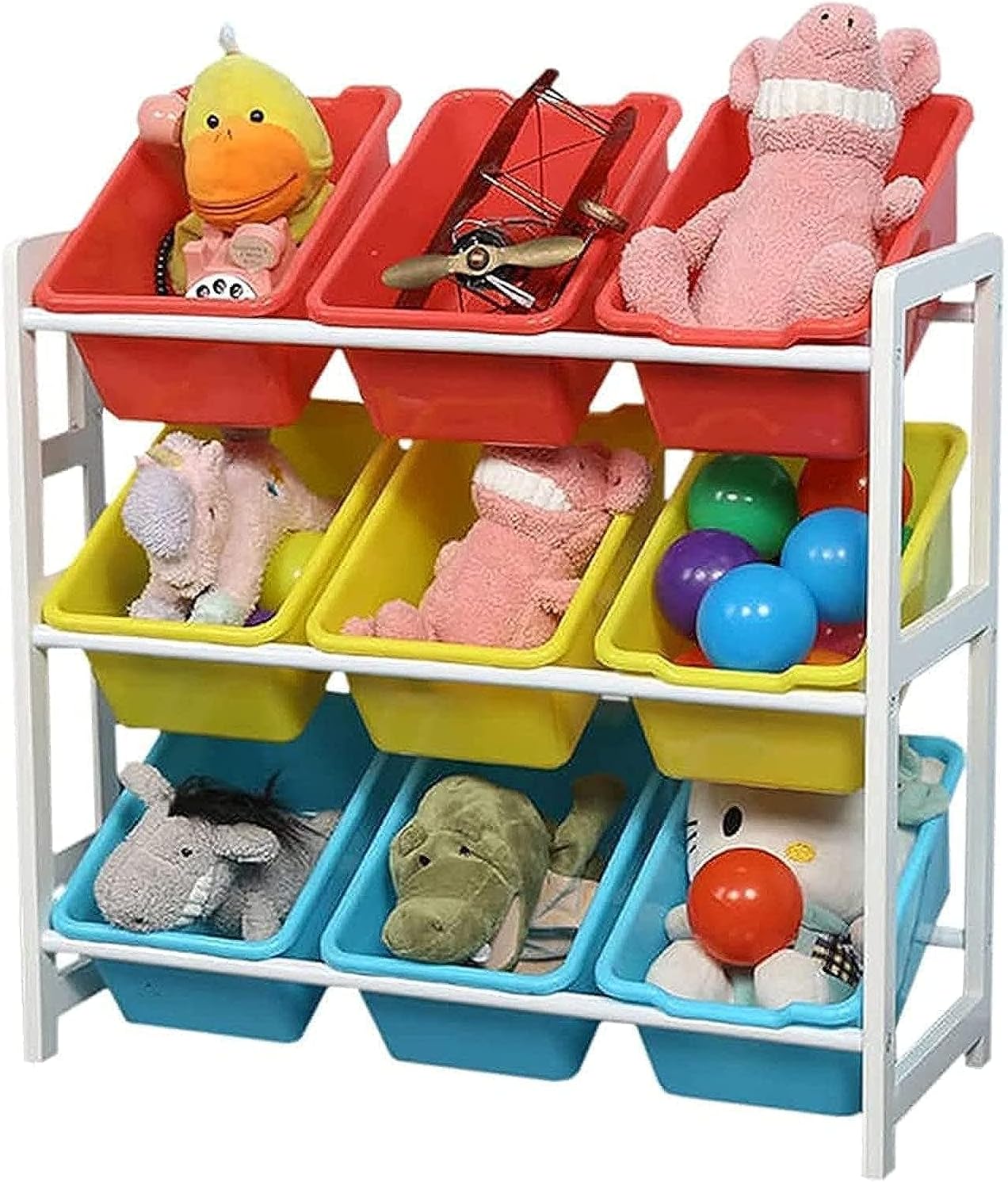 LEDIN Children Deluxe MultiBin Toy Organizer with Storage Bins Toy