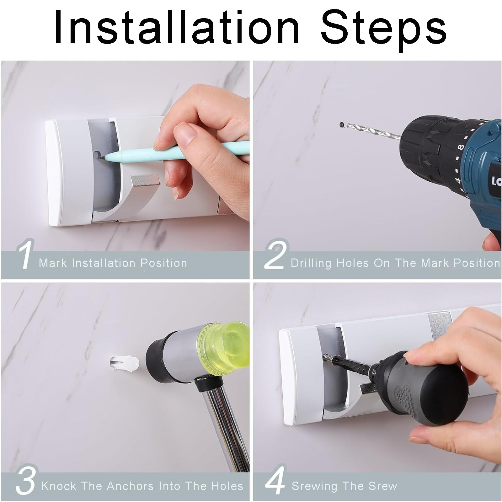 Appendiabiti da Parete con 5 Ganci,Nascosto Appendiabiti da Porta,Flip Attaccapanni da parete per Bagno,Camera da Letto,Studio,Armadietto