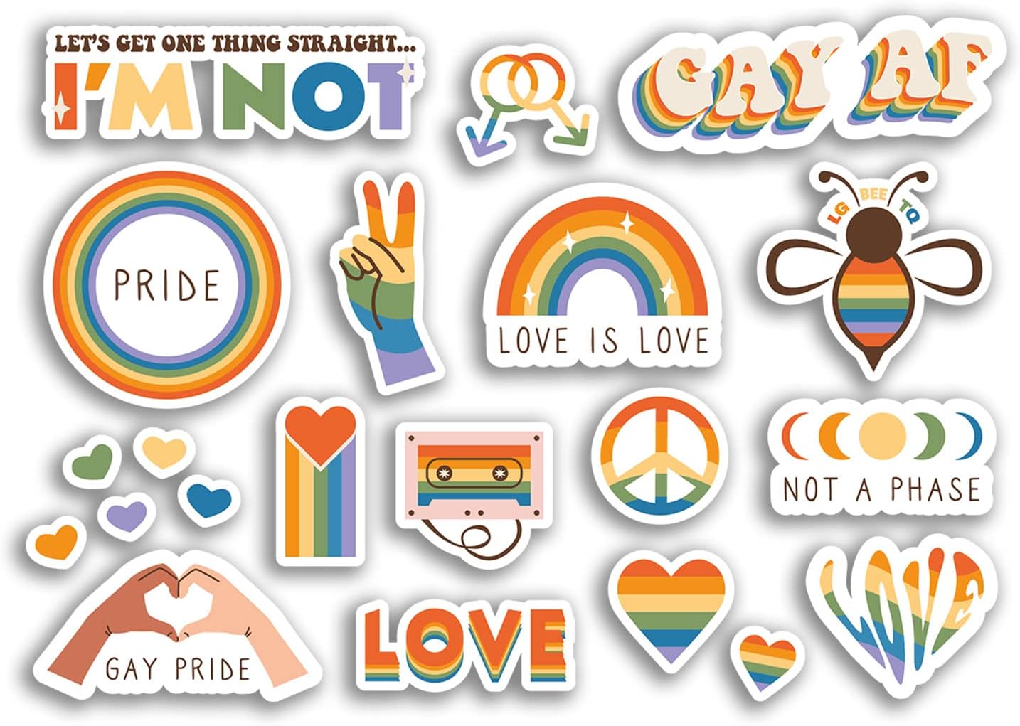 A5 Sticker Sheet Gay Pride Vinyl Stickers - LGBTQ Support Love Flag ...