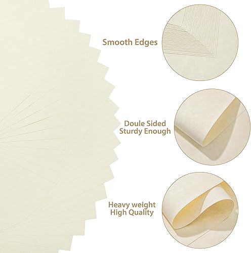 Miniatura 3 de PAP04CW - 30 hojas de papel pergamino - Blanco cremoso de 8.5 x 11 pulgadas, tamaño carta, papel pesado de 65 libras, papel grueso vintage para