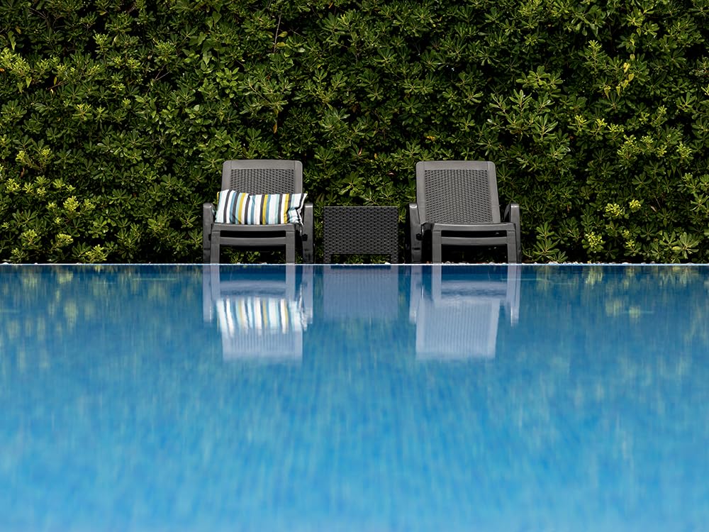 BICA Lettino Prendisole Miami Grafite con Design Rattan, Pieghevole ed Impilabile