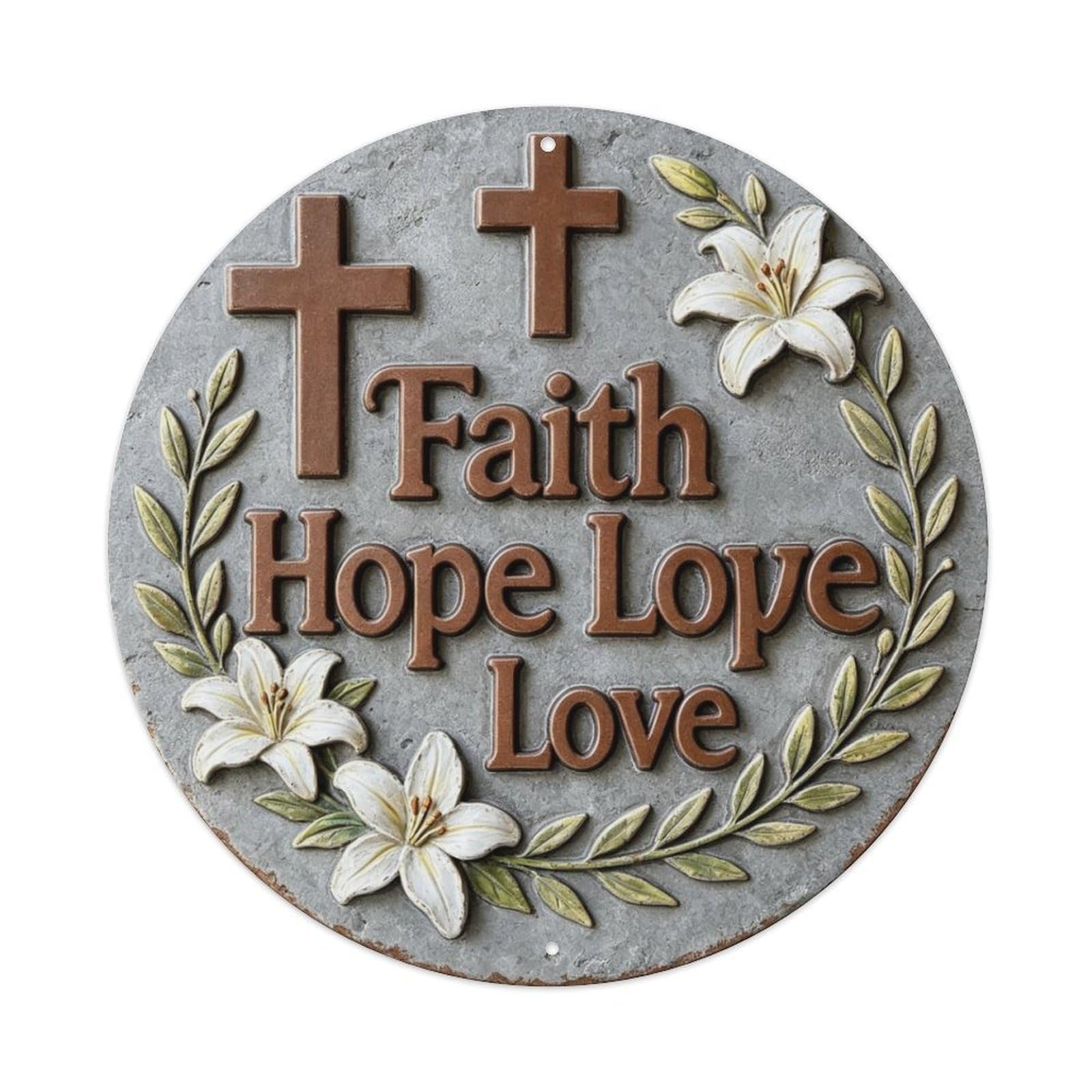 Faith Hope Love Metal Tin Sign Plaque