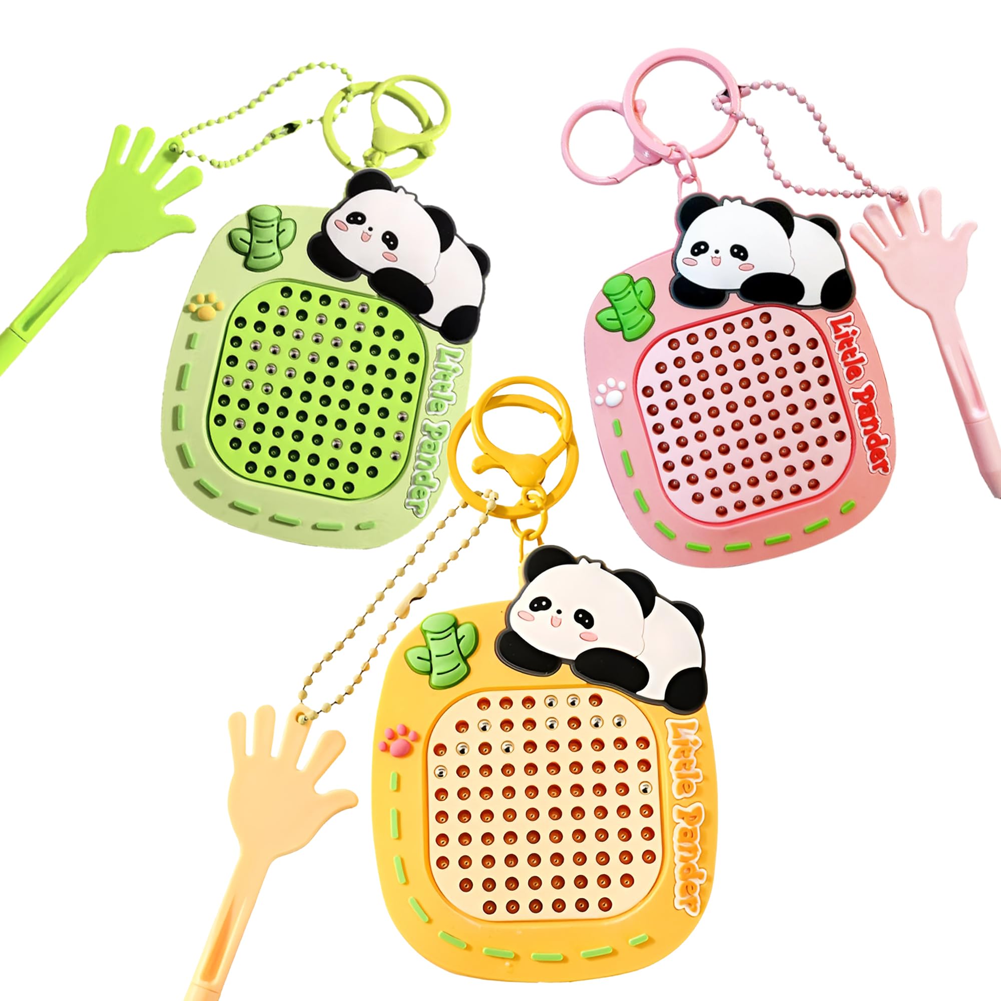 3pcs Fidget Keyring with Magnetic Drawing Board & Maze Puzzle, Sensory Fidget Toys for Kids & Adults, Steel Ball Doodle Board Stress Relief Toy for Focus & Anxiety