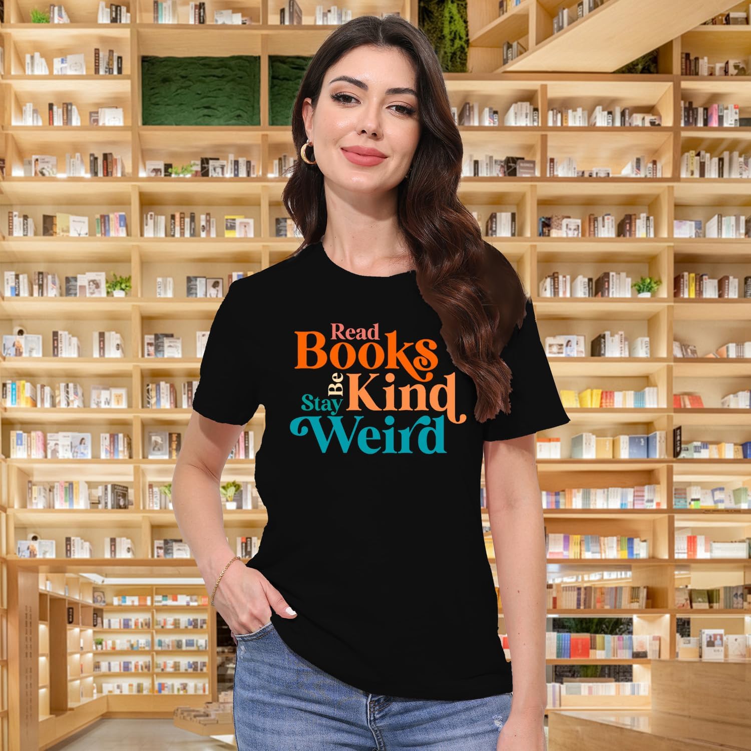 Book Shirts for Women Book Lover T-Shirt Reading Tee Teacher Tops - Image 3