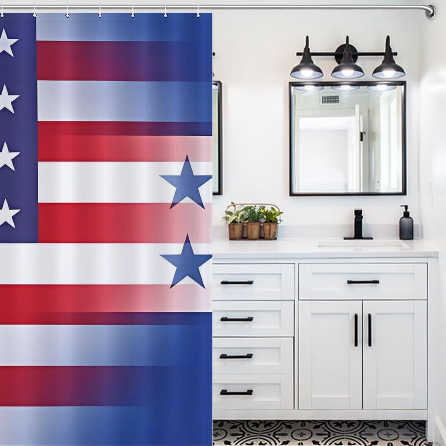 U.S. Honduras Flag Funny Shower Curtains Washable Bath Curtain Liner with Hooks for Bathroom Bath Tubs