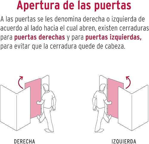 Miniatura 4 de Truper 43583  CS-70DB - Juego de cerraduras de puerta con borde derecho, llave estándar