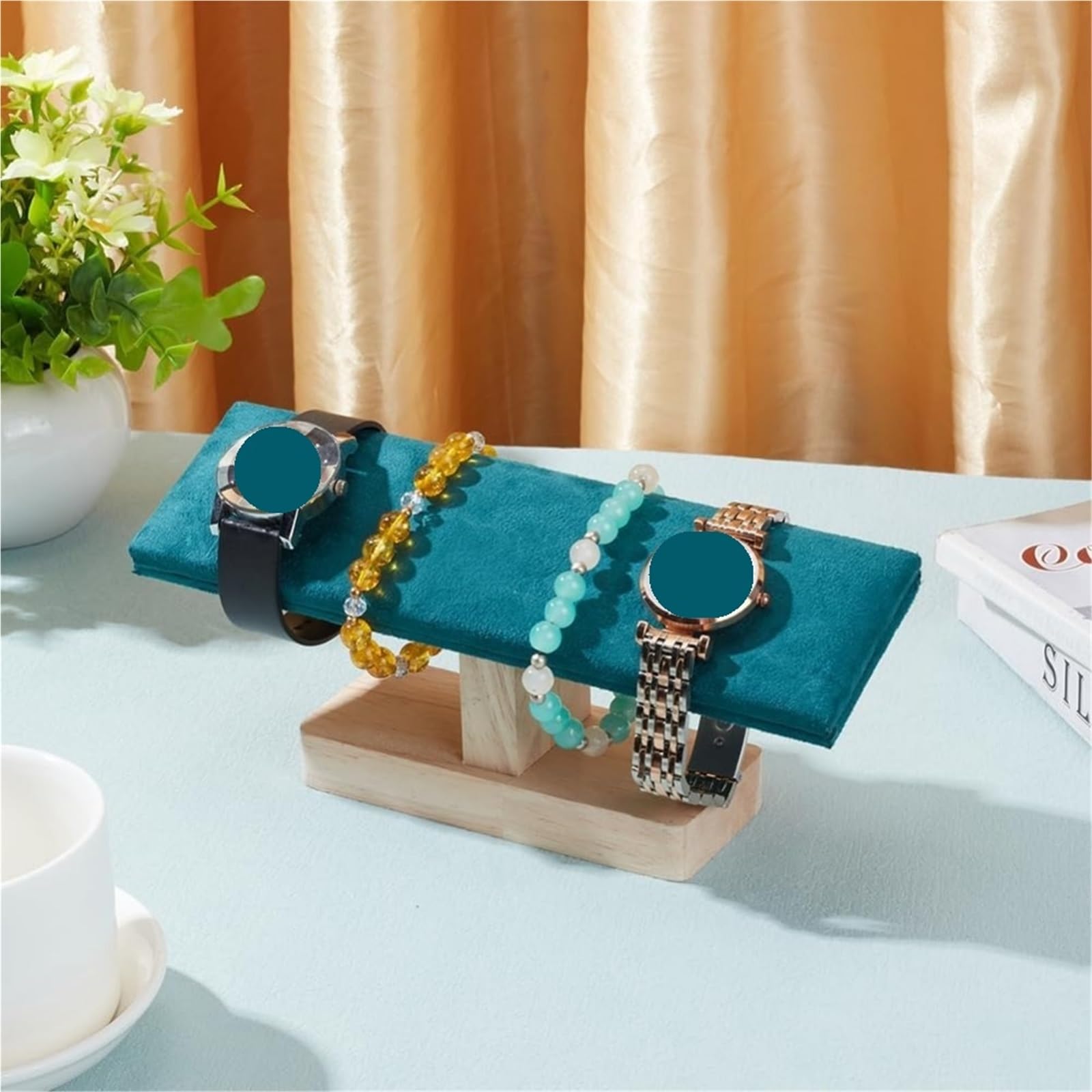 2 piezas soporte de exhibición reloj madera Para Accesorios