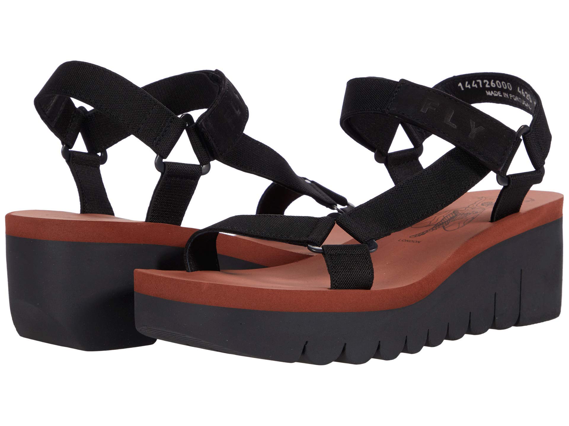 Fly London Women's Yefa726fly Sandal, Black Brick, 8 UK