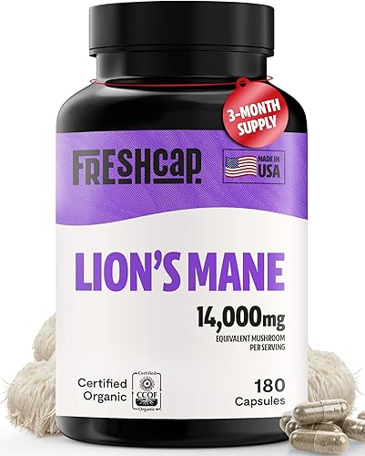 Miniatura 26 de FreshCap Mushrooms Suplemento de hongos Reishi 14,000 mg - Extracto de cápsulas de hongos Reishi, suplementos de hierbas, suplemento de reishi rojo