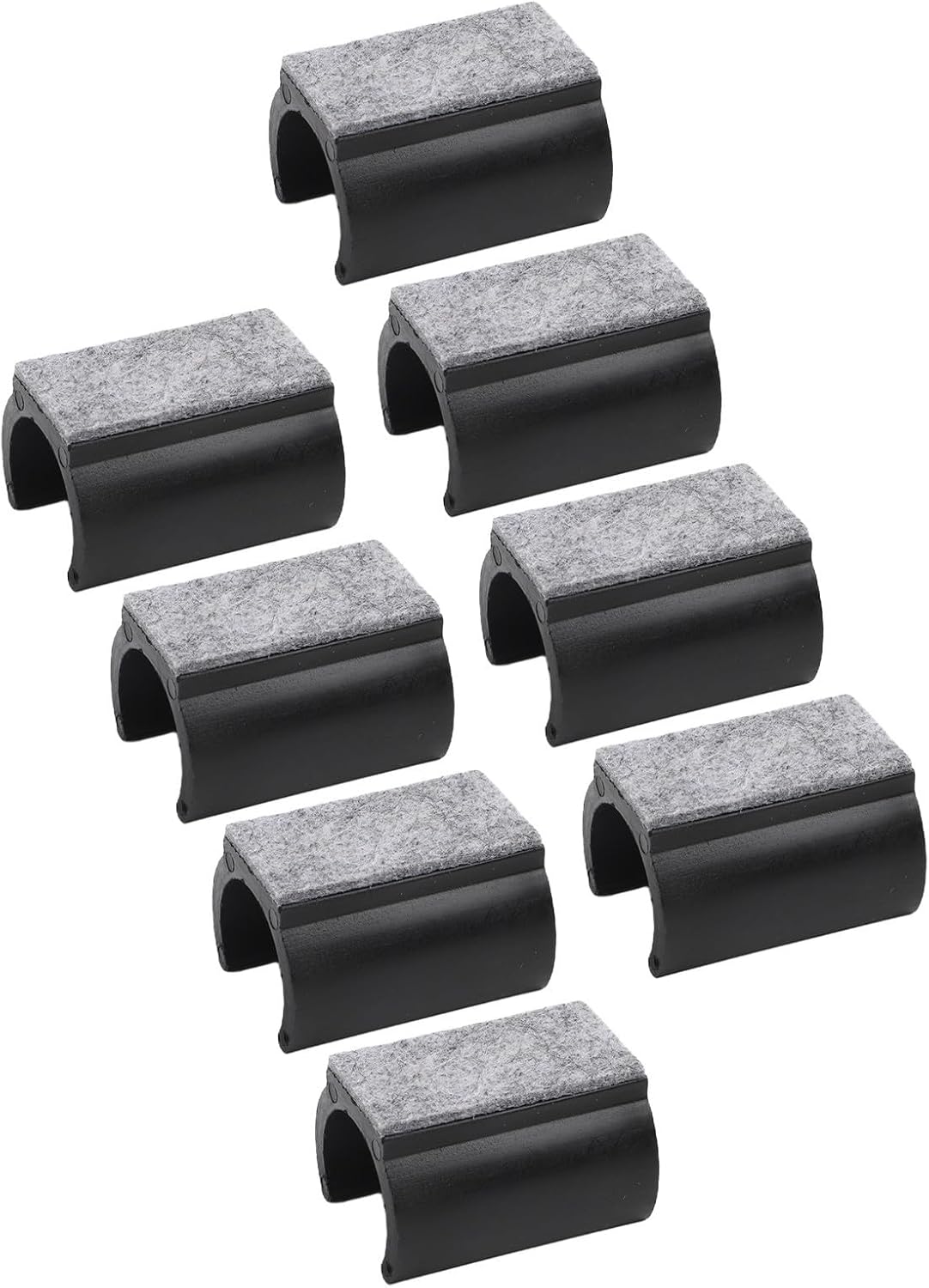 U-Shaped Chair Gliders 25mm, Felt and Plastic Furniture Sliders for Floor Protection, Noise Reducing FEETs for Cantilever Chairs, Black, 8-Pack(25mm)
