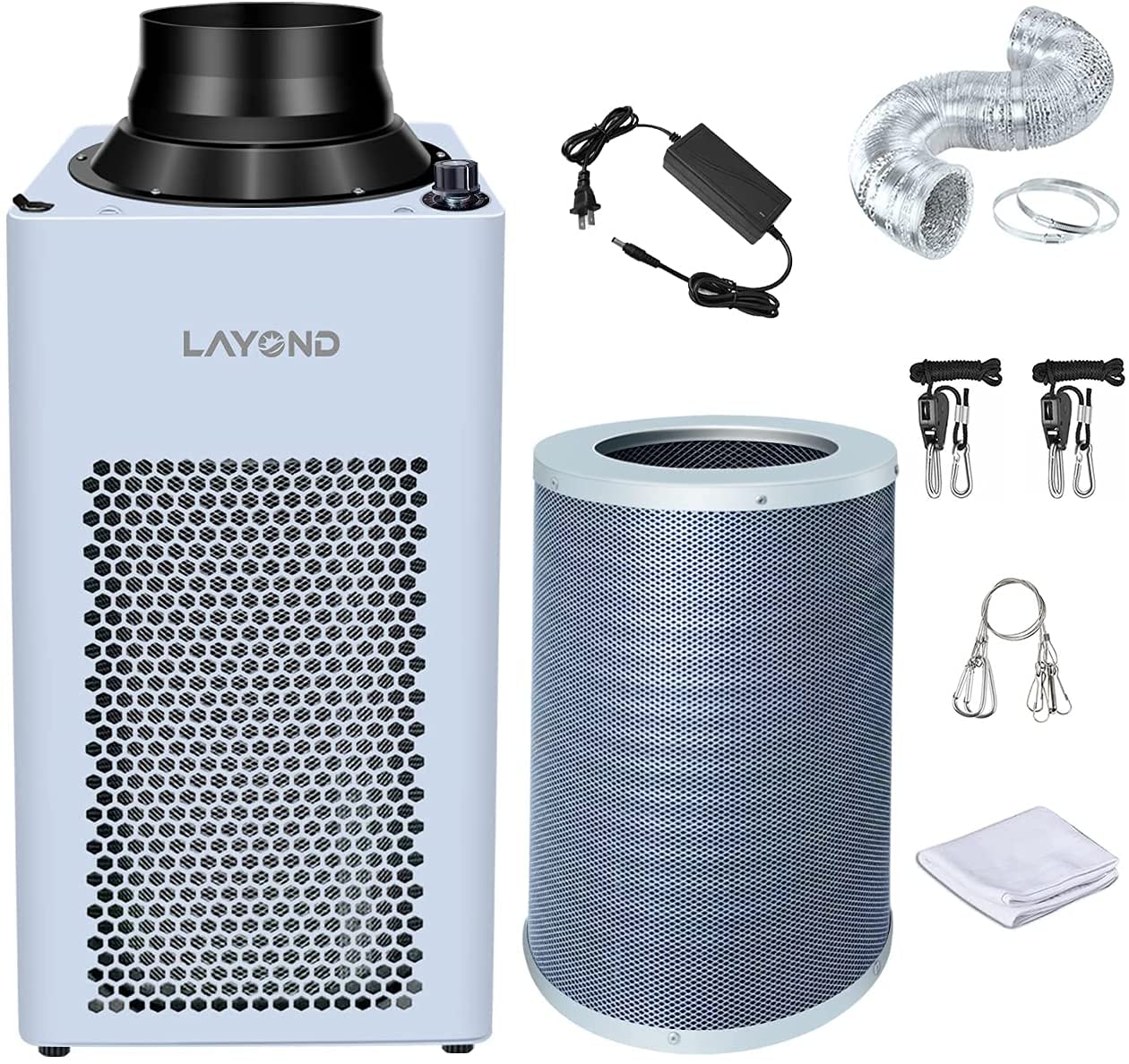 Buy LAYOND 6” Inline Duct Fan for Grow Tent Ventilation, 400CFM Super