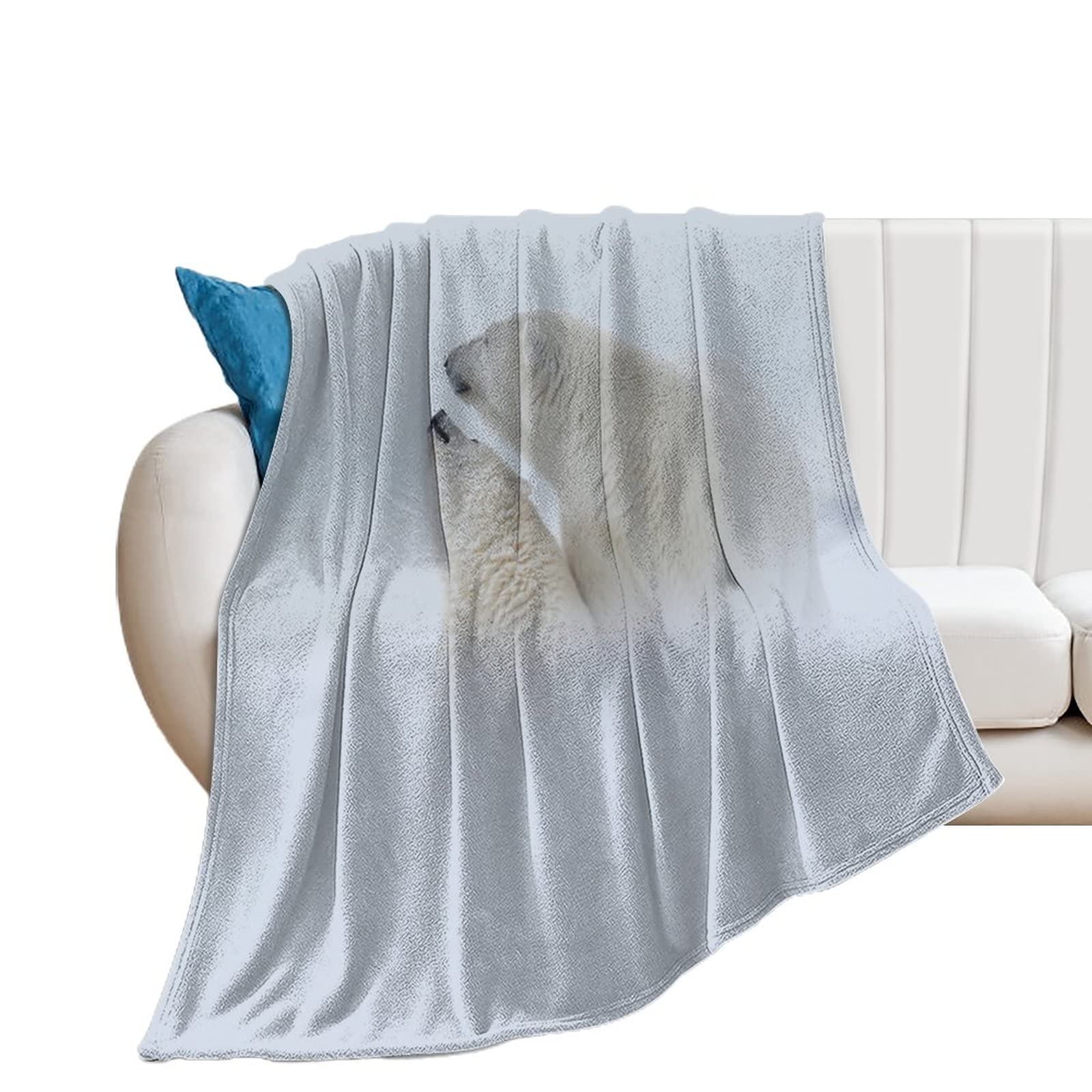 Couverture en flanelle ours polaires pour soirées cocooning