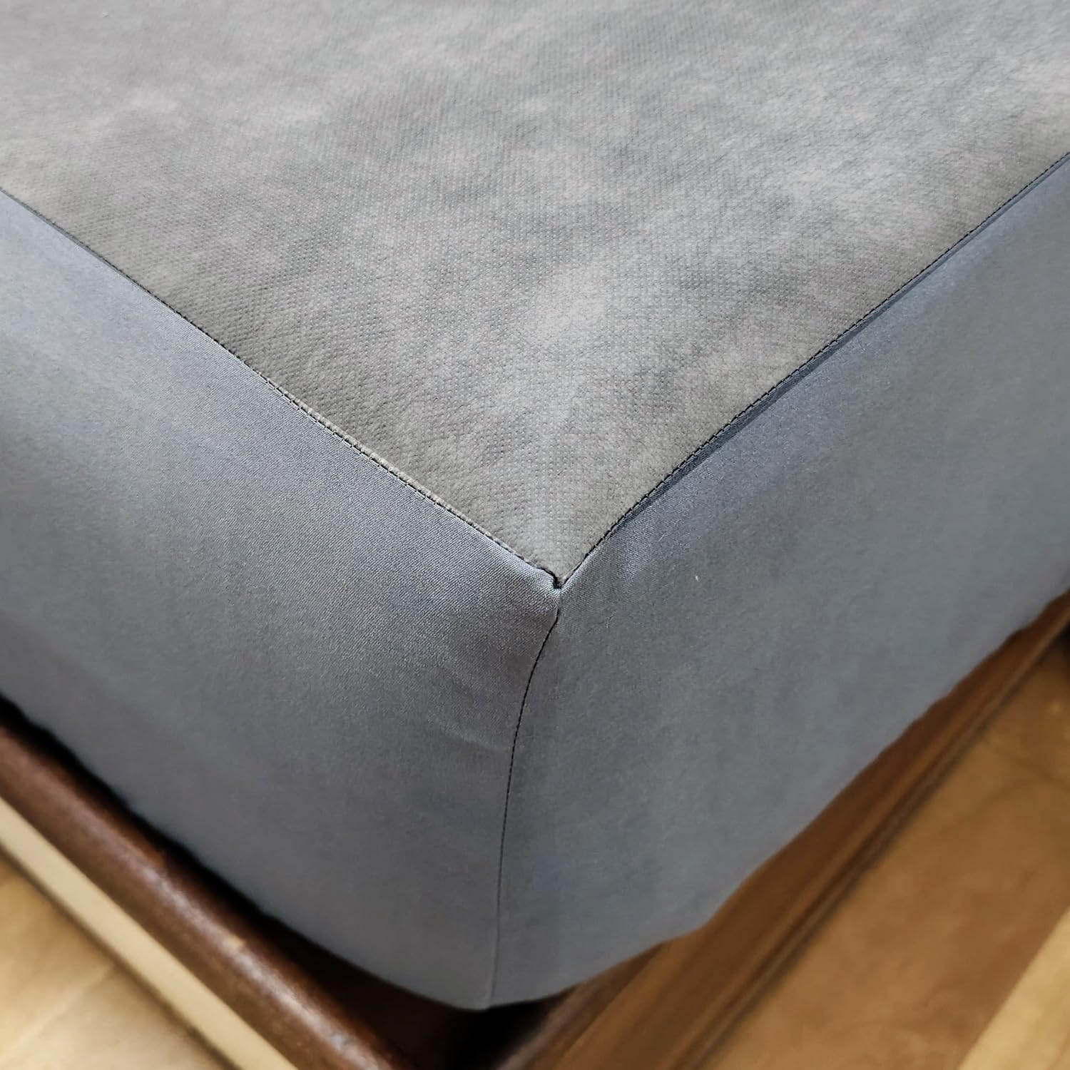 Premium 100 Percent Waterproof Mattress Protector with Elastic Non-Woven | Hypoallergenic Mattress Cover Fitted Bed Protector for King Size Bed 72x84 Inch Fit On 10 Inch 6X7 Feet, Dark Grey