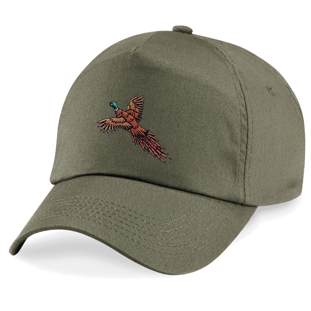 HiViz Kings Pheasant Flying Embroidered Baseball Cap Embroidery Casual Cap (Olive) (Olive)